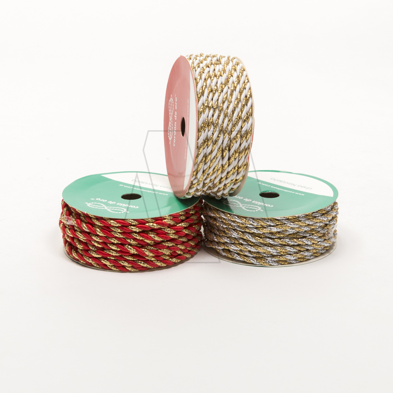 CORDON NAVIDEÑO BICOLOR LUREX C DE ORO