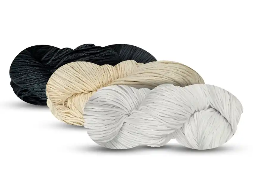 HILO 6 CABOS ALGODON MIA HILADOS COTTON SENSE BLANCO/NEGRO/NATURAL 3 MADEJAS X 150GRS APROX